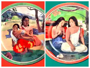 Porzellanfabrik W. Goebel - 2 Wandteller Artis Orbis Paul Gauguin Arearea und Deux Tahitiennes 90er Jahre kopen? Bied vanaf 58!
