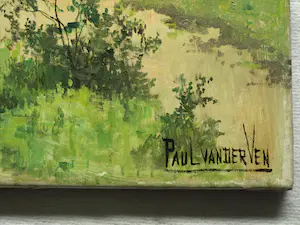 Paul van der Ven - Olieverf op doek , Landschap met boerderij kopen? Bied vanaf 80!
