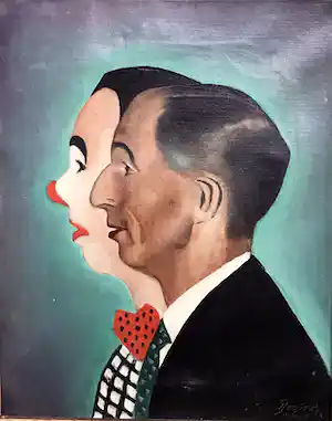Joop Joosten - Dubbelportret komiek Johan Buziau verkocht voor € 40!
