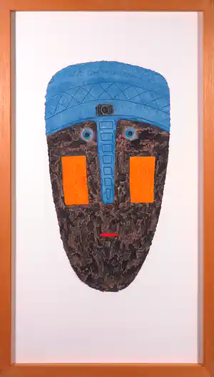 Alain Berck Vitz - Carborundum op geschept papier, Blue man - Ingelijst verkocht voor € 150!