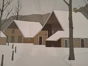 Klaas Bernink - Winterlandschap met Twentse boerderij kopen? Bied vanaf 300!