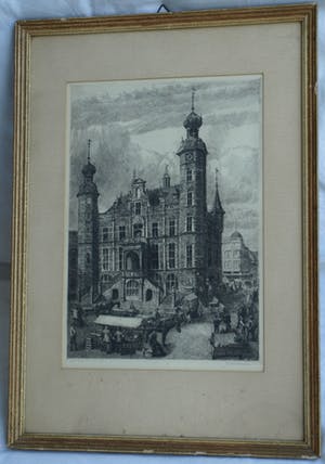 Niet of onleesbaar gesigneerd - Ets , “Stadhuis Venlo” – gesigneerd & ingelijst – No 22 kopen? Bied vanaf 10!