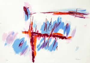 Jean René Bazaine - Abstracte compositie, litho verkocht voor € 90!