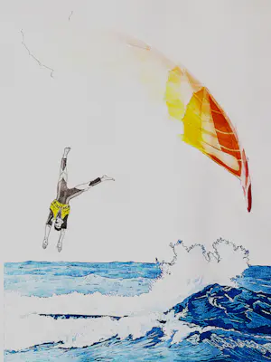 Leentje Linders - Grote bep. oplage (49/75) Ets & reliefdruk "jumping the rainbow" ingelijst kopen? Bied vanaf 48!
