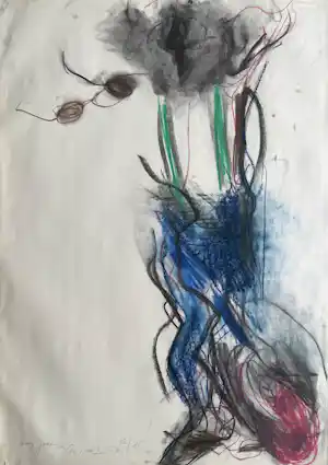 Ger Lataster - gemengde techniek op papier | 'Zonder titel' | 1986 (INGELIJST) kopen? Bied vanaf 750!