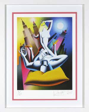 Mark Kostabi - Giclée, The apex of ecstasy - Ingelijst verkocht voor € 80!