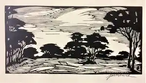 Jan Schonk - Houtsnede Wolfheze 1926 verkocht voor € 40!