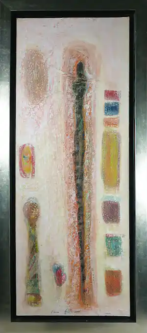 Ad Arma - Zeefdruk op board, Gestalte III - Ingelijst verkocht voor € 40!