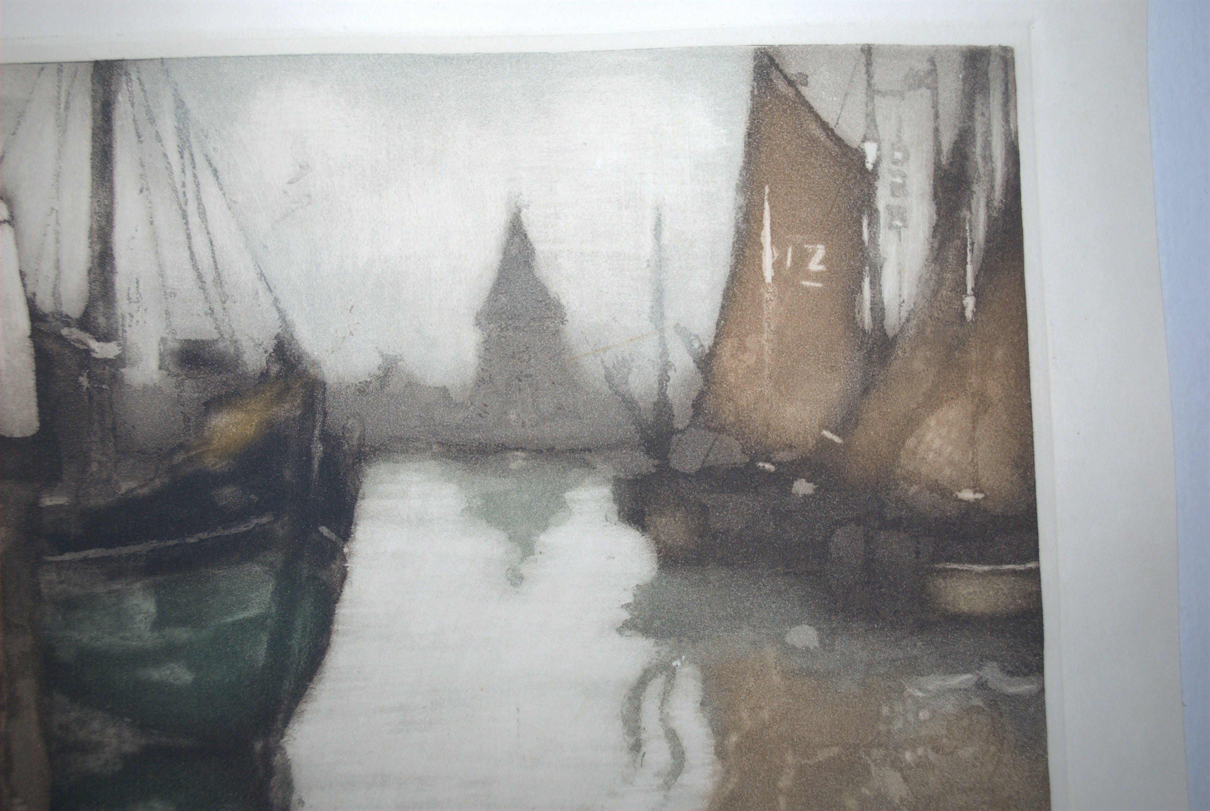 Niet of onleesbaar gesigneerd - ets aquatint - waarschijnlijk Enkhuizen  kopen? Bied vanaf 1!