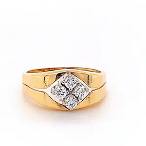 Ausgefallener Vintagering in 18 Karat Gelb -und Weißgold mit feinen Brillanten kopen? Bied vanaf 699!