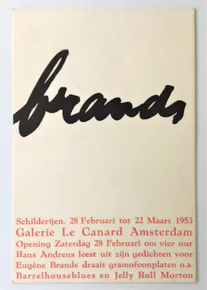 Eugène Brands - Cobra - 1953 - Zeer zeldzame uitnodiging voor expositie! kopen? Bied vanaf 58!