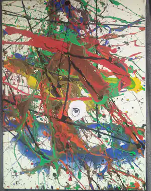 Franz J. Blank - Franz J. Blank (1932–2017) – Abstrakte Komposition mit Auge, 1999 kopen? Bied vanaf 100!