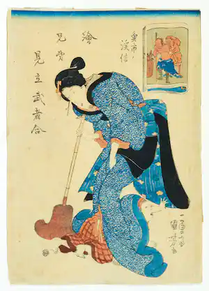 Utagawa Kuniyoshi - Houtdruk, Uoichi Taninobu verkocht voor € 80!