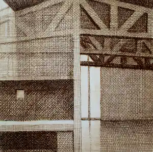 Herman Gordijn - ets: brug verkocht voor € 50!