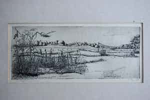 Theo Hoogewerf - Ets - Landschap verkocht voor € 50!