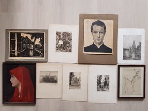 Niet of onleesbaar gesigneerd - Lot van 9 Verschillende prentjes - Gesigneerd kopen? Bied vanaf 1!