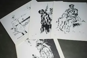 Fritz Behrendt - 24 tekeningen in map (gesigneerd) & originele (onbekende) tekening Helmut Kohl kopen? Bied vanaf 50!