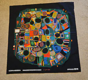 Friedensreich Hundertwasser - Le jardin des morts heureux Zeefdruk op viscose, Le jardin des morts heureux kopen? Bied vanaf 50!