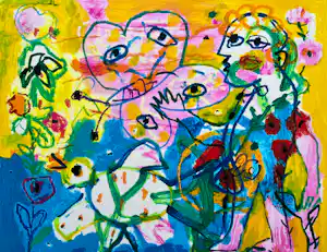 Hans Truijen - handgesigneerde zeefdruk | 'Happy day' | 1993 kopen? Bied vanaf 200!
