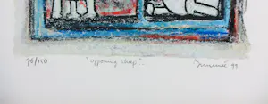 Hans Innemee - Zeefdruk op geschept papier, Opponing Sheep - Ingelijst kopen? Bied vanaf 60!