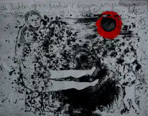 Ans Wortel - Ets/aquatint: De liefde... - 1975 verkocht voor € 59!