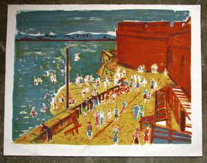Werner Laves - AN DER STADTMAUER SAINT MALO BRETAGNE 1958 verkocht voor € 100!