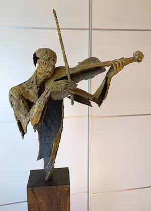 Jacques Van Den Abeele - Violonist, bronzen beeld (groot, zwaar) kopen? Bied vanaf 2750!