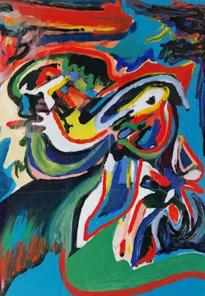Finn Pedersen - olie schilderij op papier, ingelijst en gesigneerd kopen? Bied vanaf 350!