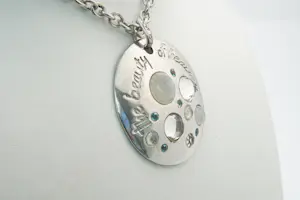 39 - Lang 1e gehlt. zilveren collier en grote "the beauty of heaven" hanger kopen? Bied vanaf 80!