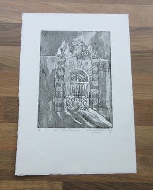 Anneke Brenninkmeijer-Govaarts - Originele ets Agnietenkapel in Amsterdam - 2009 kopen? Bied vanaf 1!