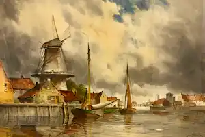 Hermanus Koekkoek (jr.) - de molen verkocht voor € 280!