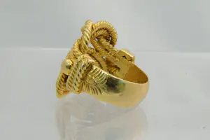 18 - Grote & zware (30gr) Surinaamse 18 Krt geelgouden heren mattenklopper ring kopen? Bied vanaf 1360!
