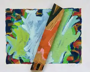Eric Verhal - zonder titel- collage met houten lat kopen? Bied vanaf 95!