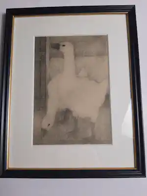 Jan Mankes - Originele Heliogravure, 2 Ganzen verkocht voor € 150!