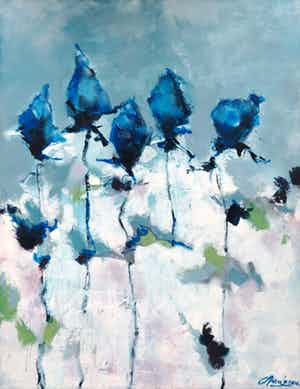 Carolina Paulussen - Acryl op doek, Rozen (Zeer groot) verkocht voor € 330!