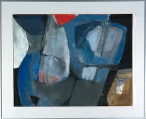 Jos Schimmer - Gouache op papier, Doorbraak - Ingelijst verkocht voor € 80!