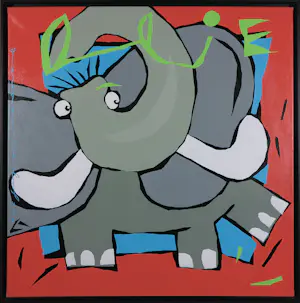 Jeroen Gerlofsma - Acryl, Olifant - Ingelijst kopen? Bied vanaf 50!