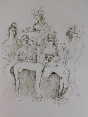 Leonor Fini - Croquis: Diner kopen? Bied vanaf 35!