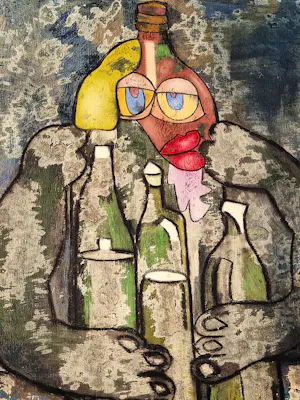 Leo Dooper - Grote gem. techniek (olieverf en krijt) - de Fles - gesigneerd - in mooie lijst kopen? Bied vanaf 87!