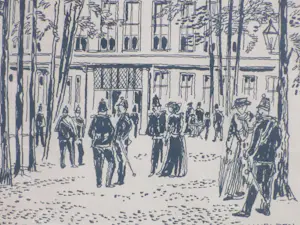 Charles Kemper - Galgemaal in De Doelen - Inkttekening kopen? Bied vanaf 40!