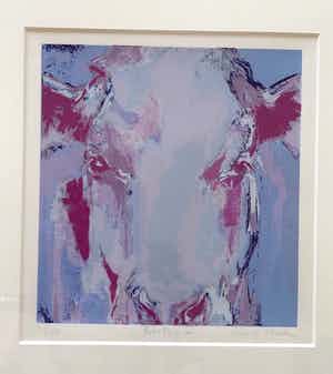Laura Hoek - Prachtige zeefdruk van een koe - Bertha V - nr. 39/50 verkocht voor € 65!
