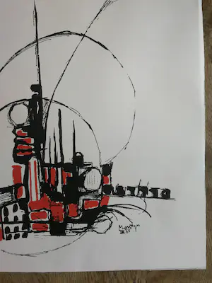 Jan Montyn - Litho. Abstract. kopen? Bied vanaf 50!