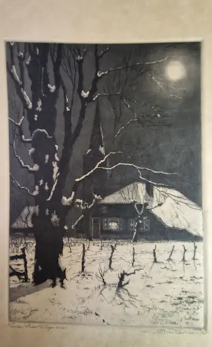 Piet van Dokkum - WINTERLANDSCHAP Vaasen Winter 1941 ETS VAN PIET VAN DOKKUM kopen? Bied vanaf 30!