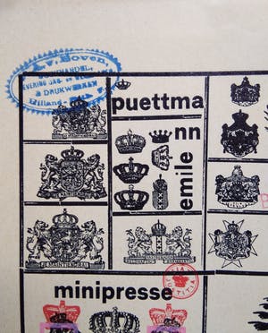 Emile Puettmann - Minipresse Dadaisme /Typografie - Lithografie 1974. kopen? Bied vanaf 35!