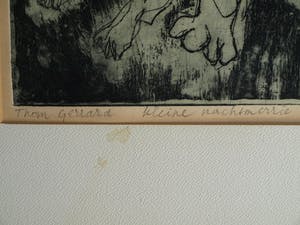 Thom Gerrard - Ingelijste ets , Kleine nachtmerrie – 1962 – nr. 1 van oplage van 3 ex. kopen? Bied vanaf 1!