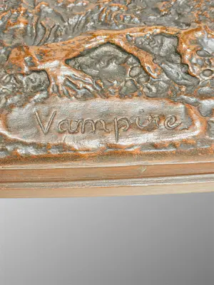 Arthur Waagen - (1833-1898) - Sculpture, Le Chien Vampire - 31 cm - Bronze patiné kopen? Bied vanaf 700!
