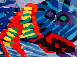 Karel Appel - See me running again met nieuwe lijst! kopen? Bied vanaf 645!
