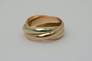 2564 - Elegante 14 karaats dames tricolor "Trinity" designring - Cartier model kopen? Bied vanaf 160!