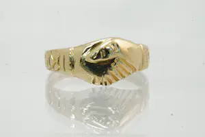1- Mooie 14 krt geel gouden Surinaamse vriendschaps-ring kopen? Bied vanaf 145!