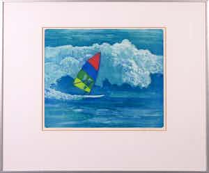 Guus Kuit - Kleurenets, Surfing 3 branding - Ingelijst verkocht voor € 35!